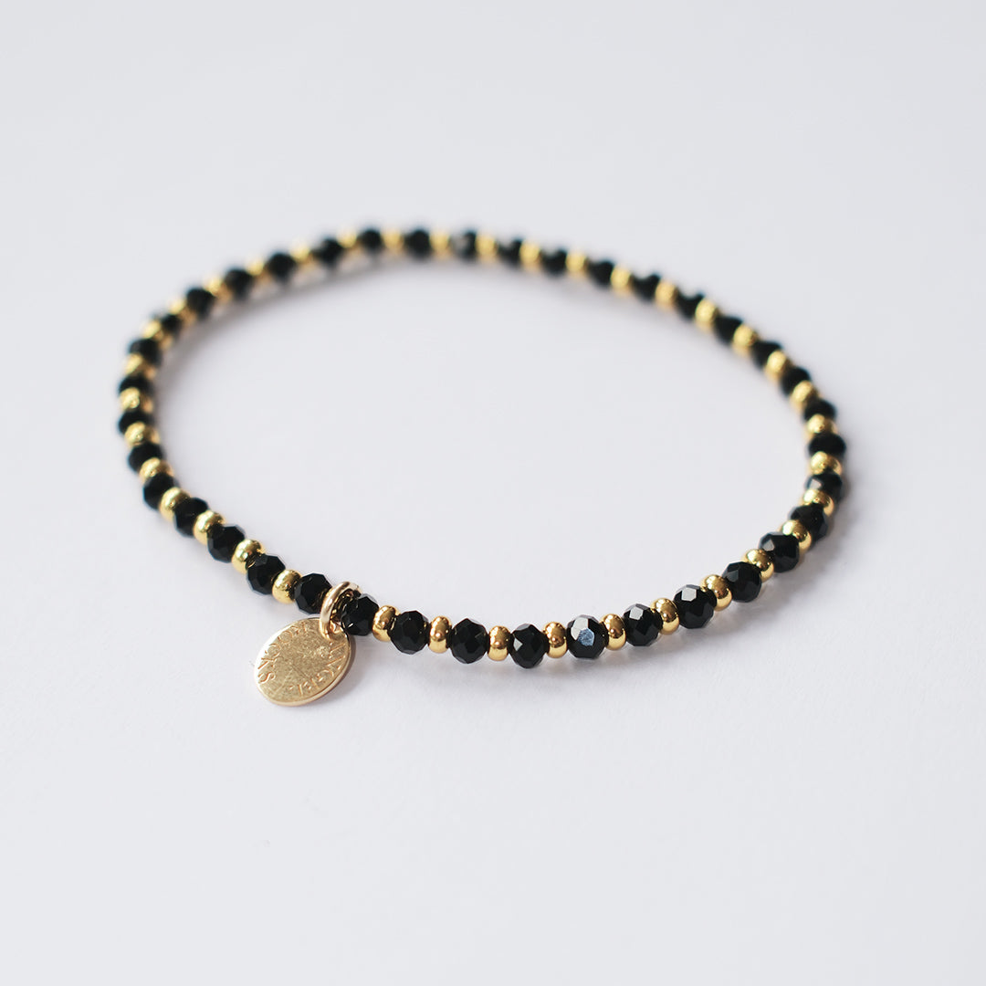Eclipse Stretch Bracelet - Black & Gold