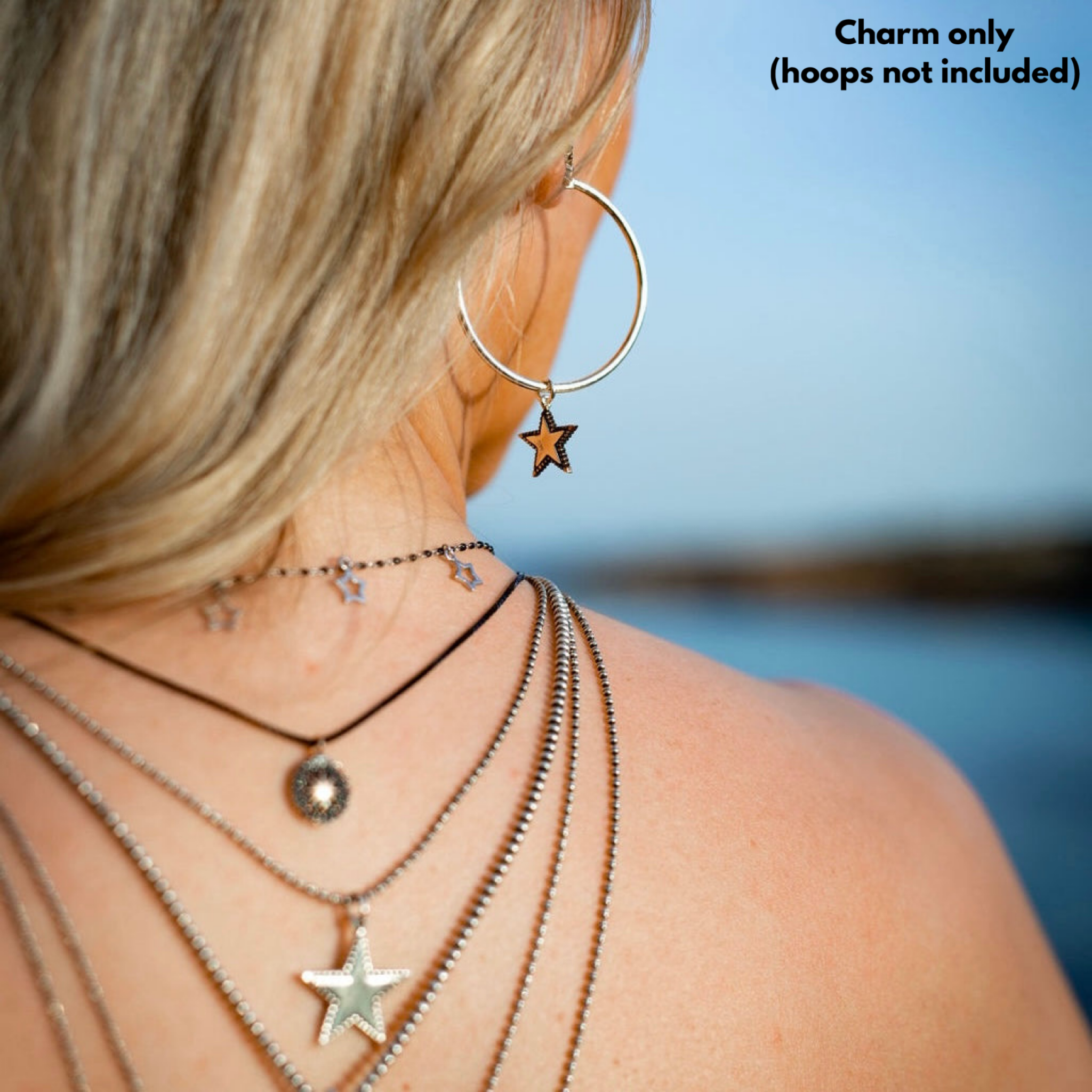 Large Hoop Charm - Rock Star silver & gold
