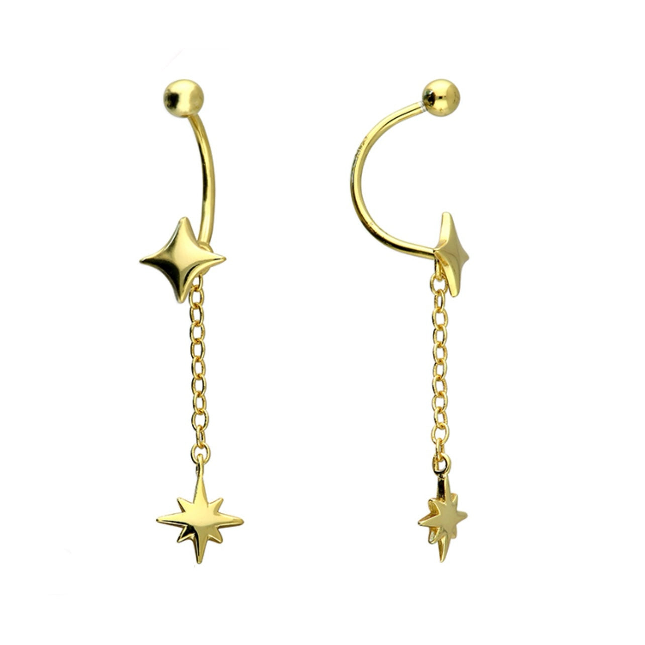 Gold Celestial Barbell earrings