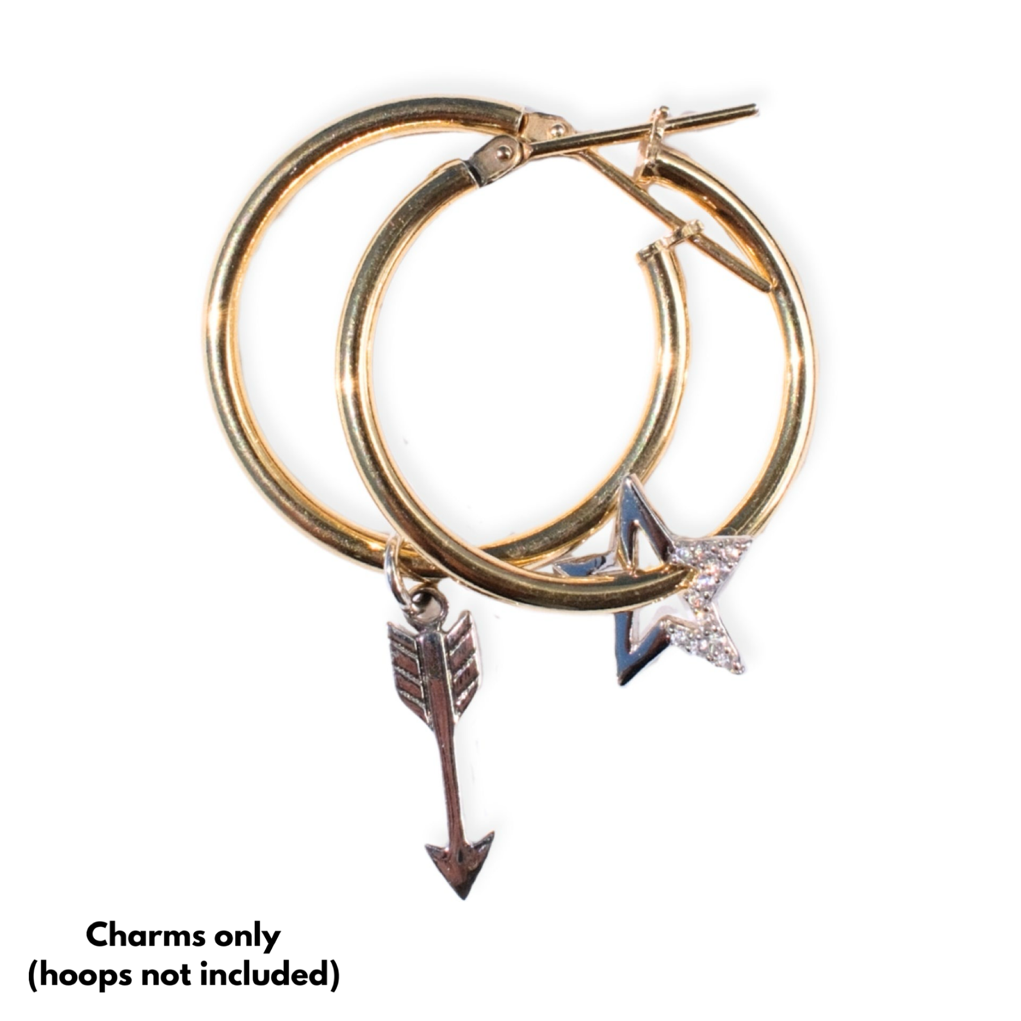 Small Hoop Charm set - Silver Star Struck