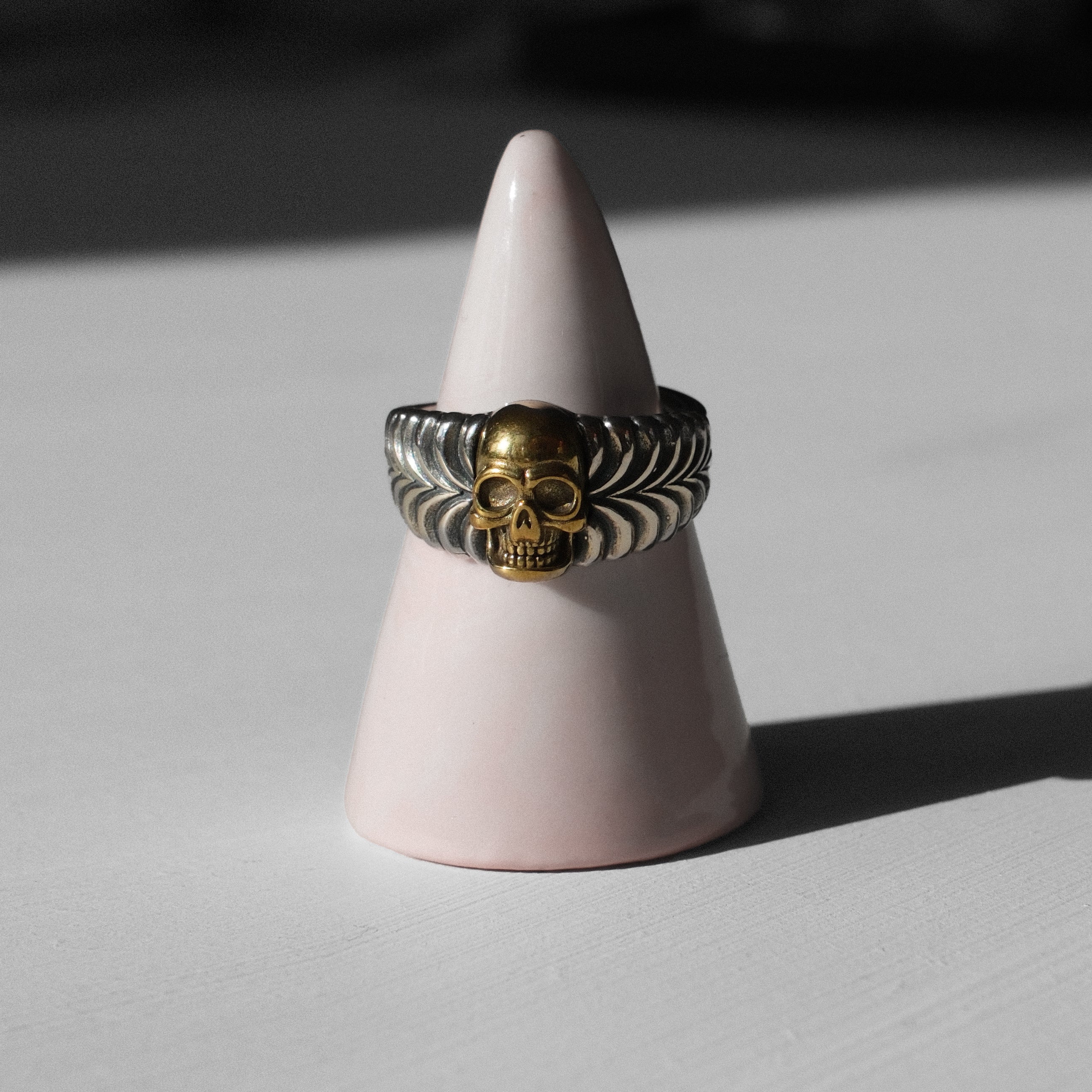 Gold skull ring