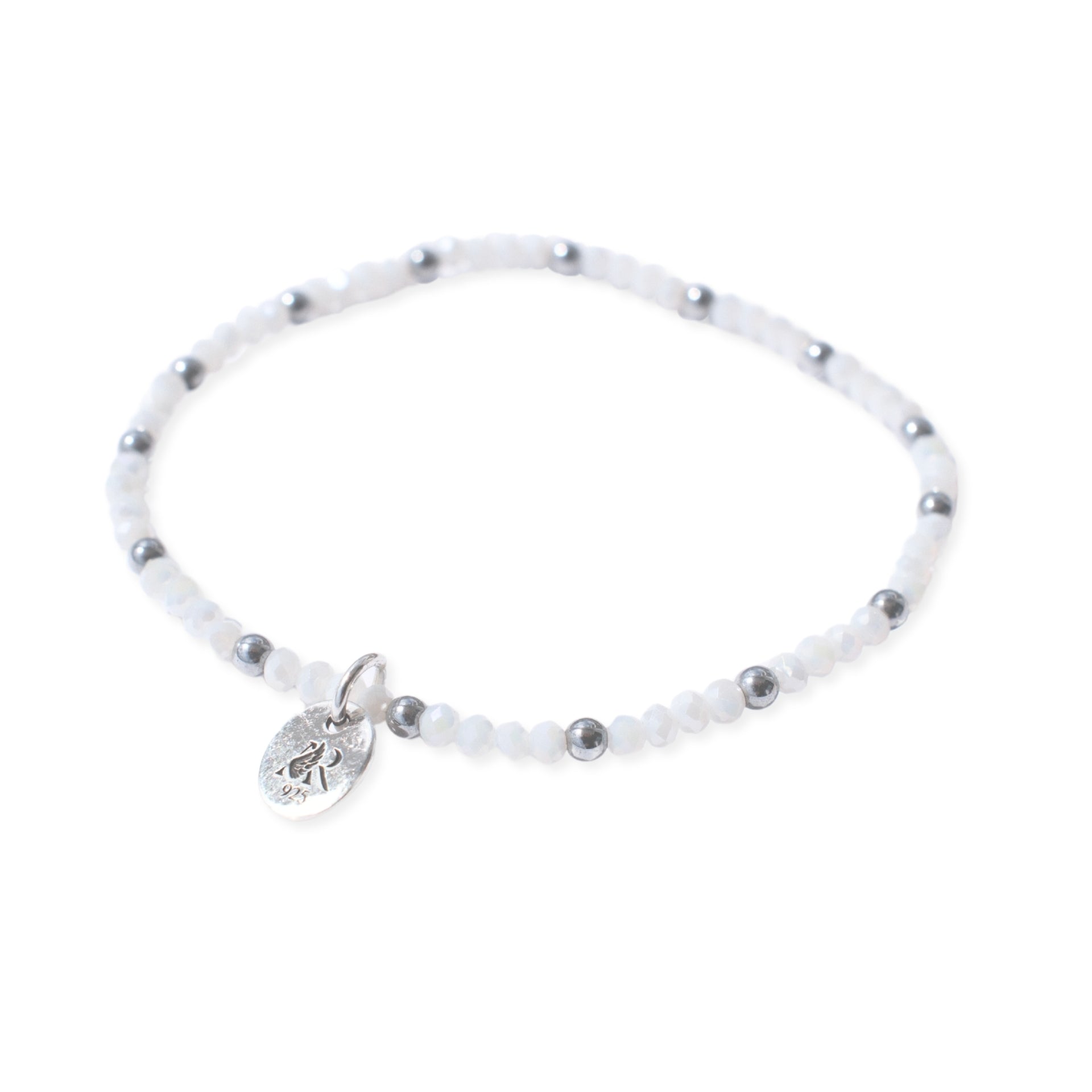 Moonshine Stretch Bracelet - White & Silver