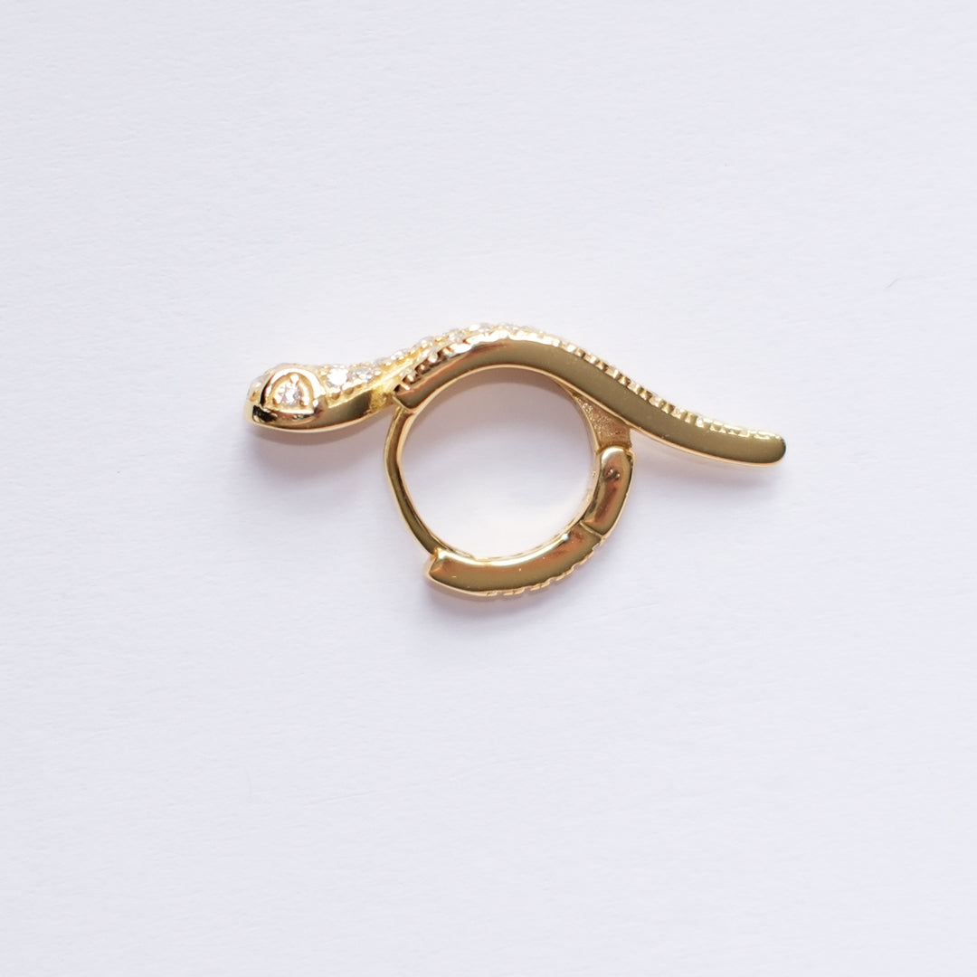 Snake Diamanté Huggie Gold