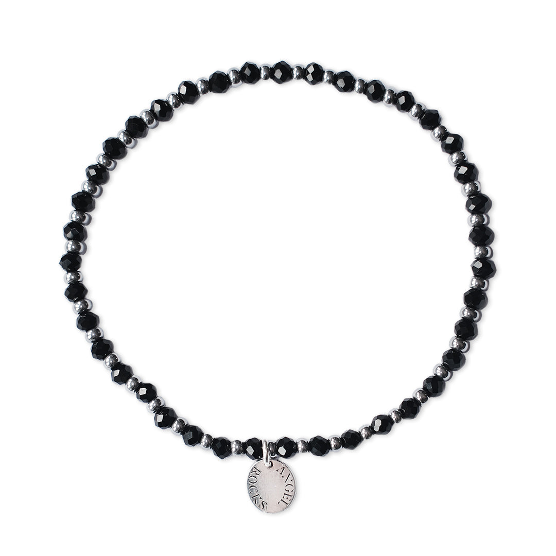Eclipse Stretch Bracelet - Black & Silver