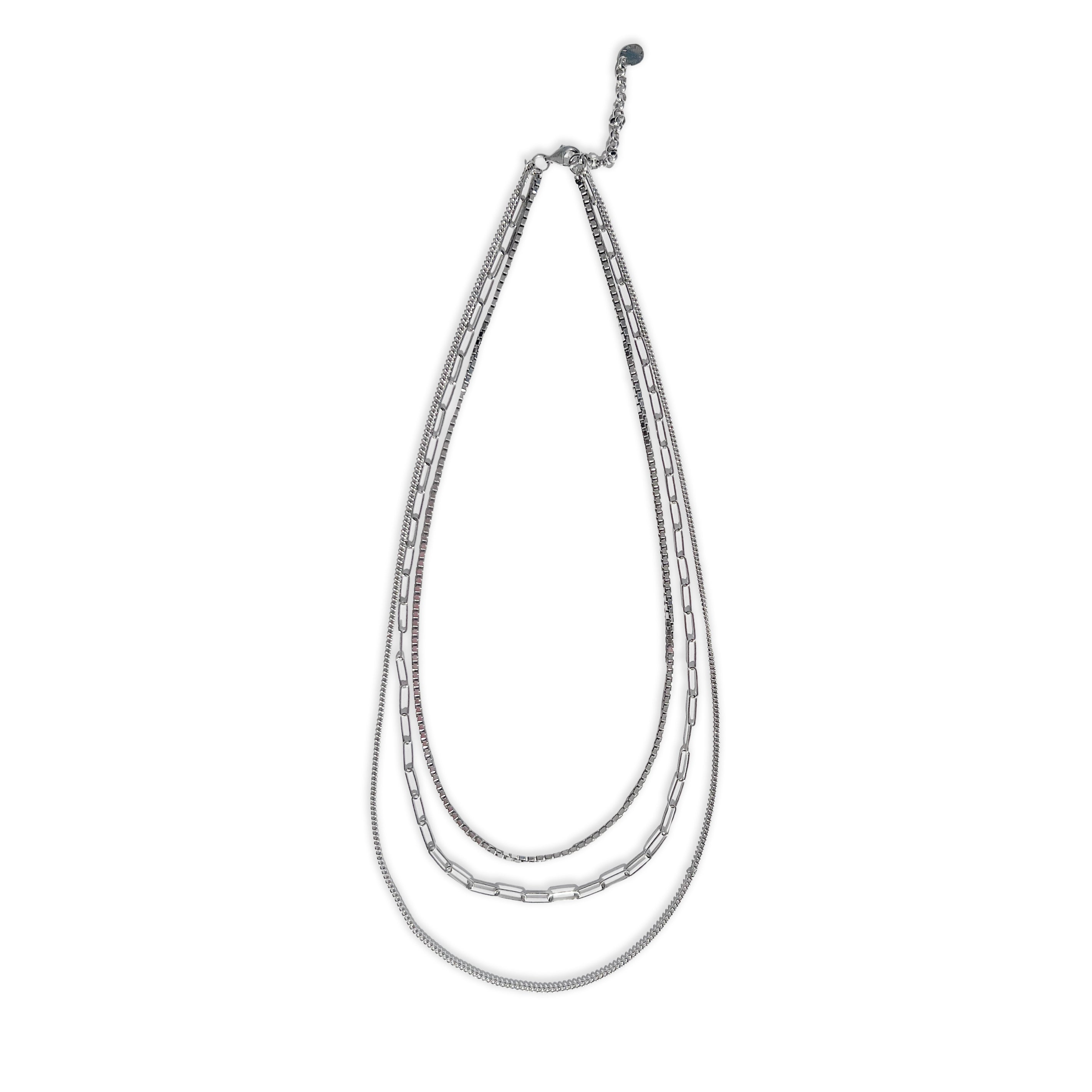 Multi Chain Silver Necklace