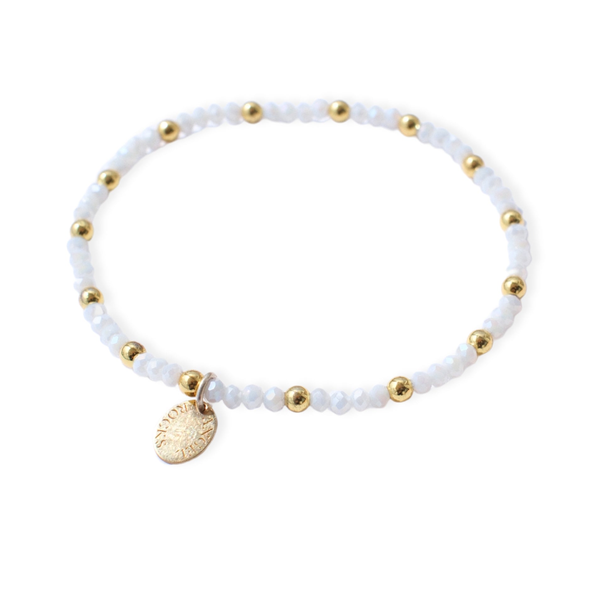Moonshine Stretch Bracelet - White & Gold