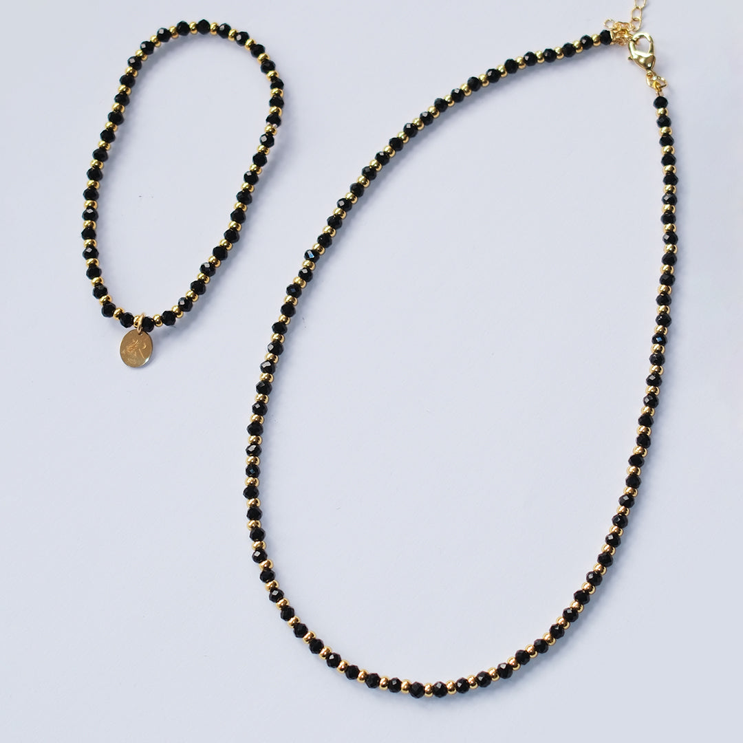 Eclipse Stretch Bracelet - Black & Gold
