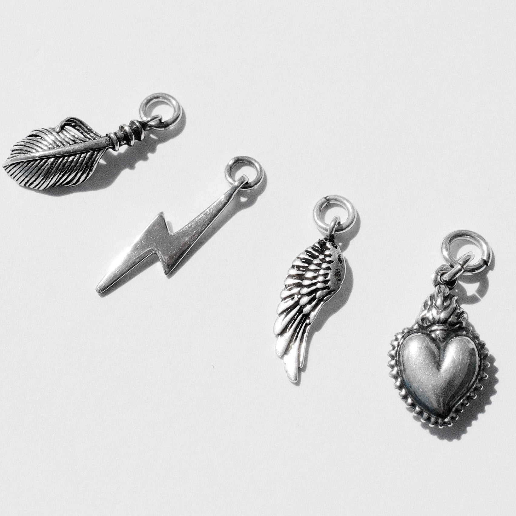 Small Hoop Charm - Flaming heart