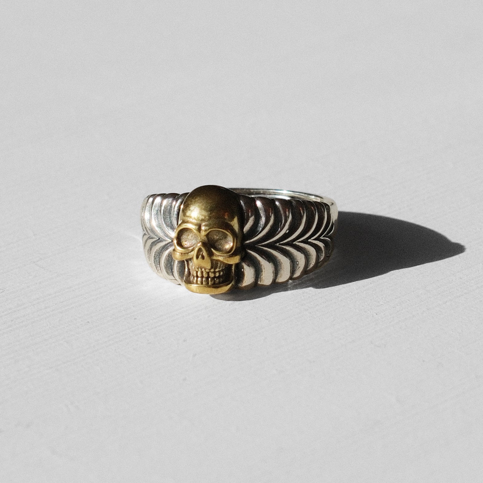 Gold skull ring