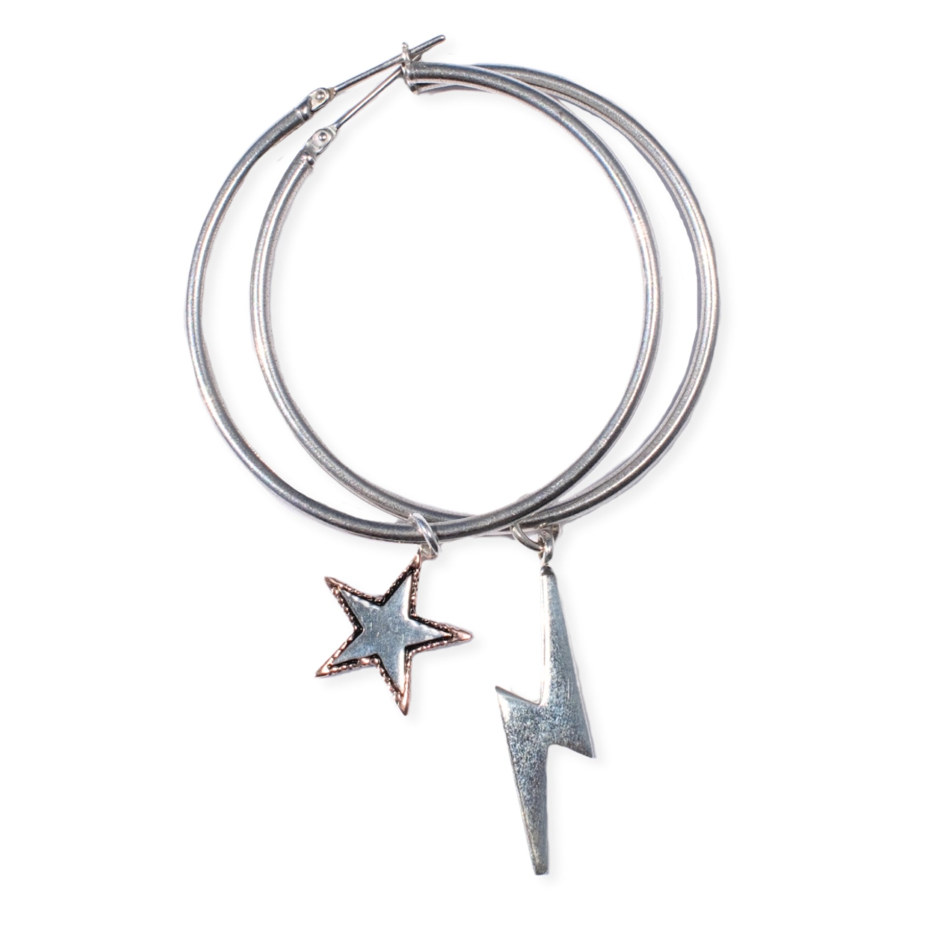 Bowie Hoops Silver - ‘Star Struck’