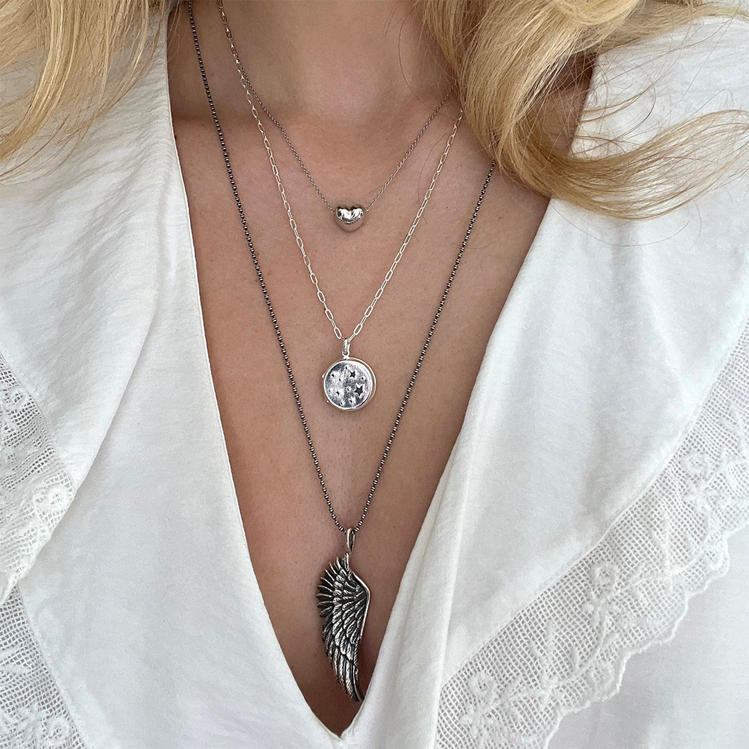 Starburst Locket necklace silver