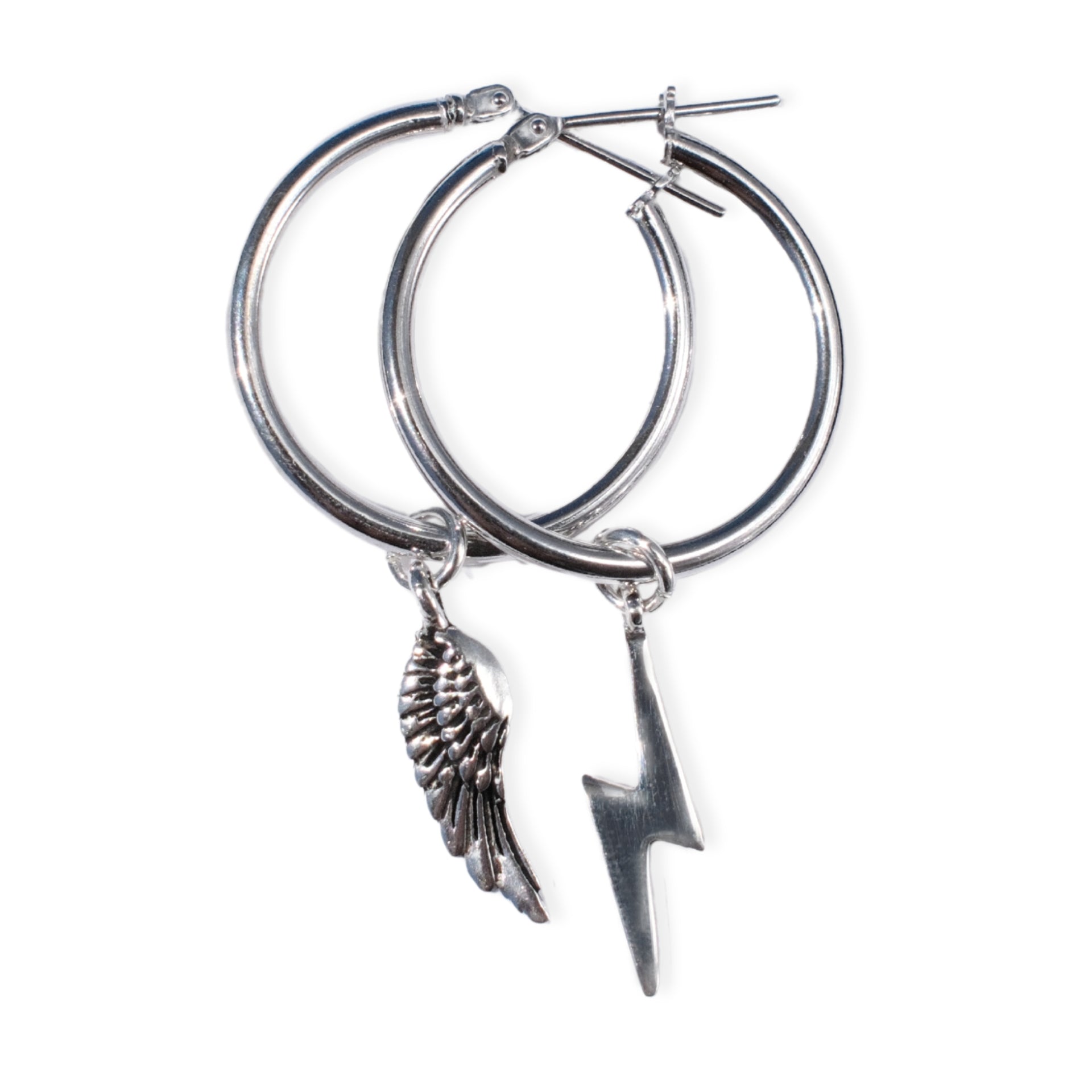 Small Hoops - ‘Wing & Bolt’