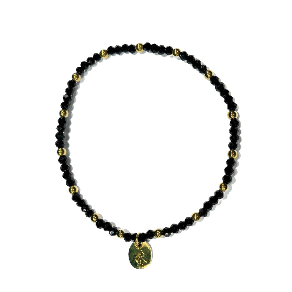 Midnight Stretch Bracelet - Black & Gold