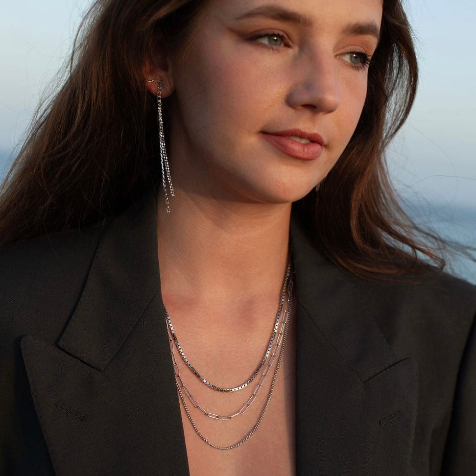 Multi Chain Silver Necklace