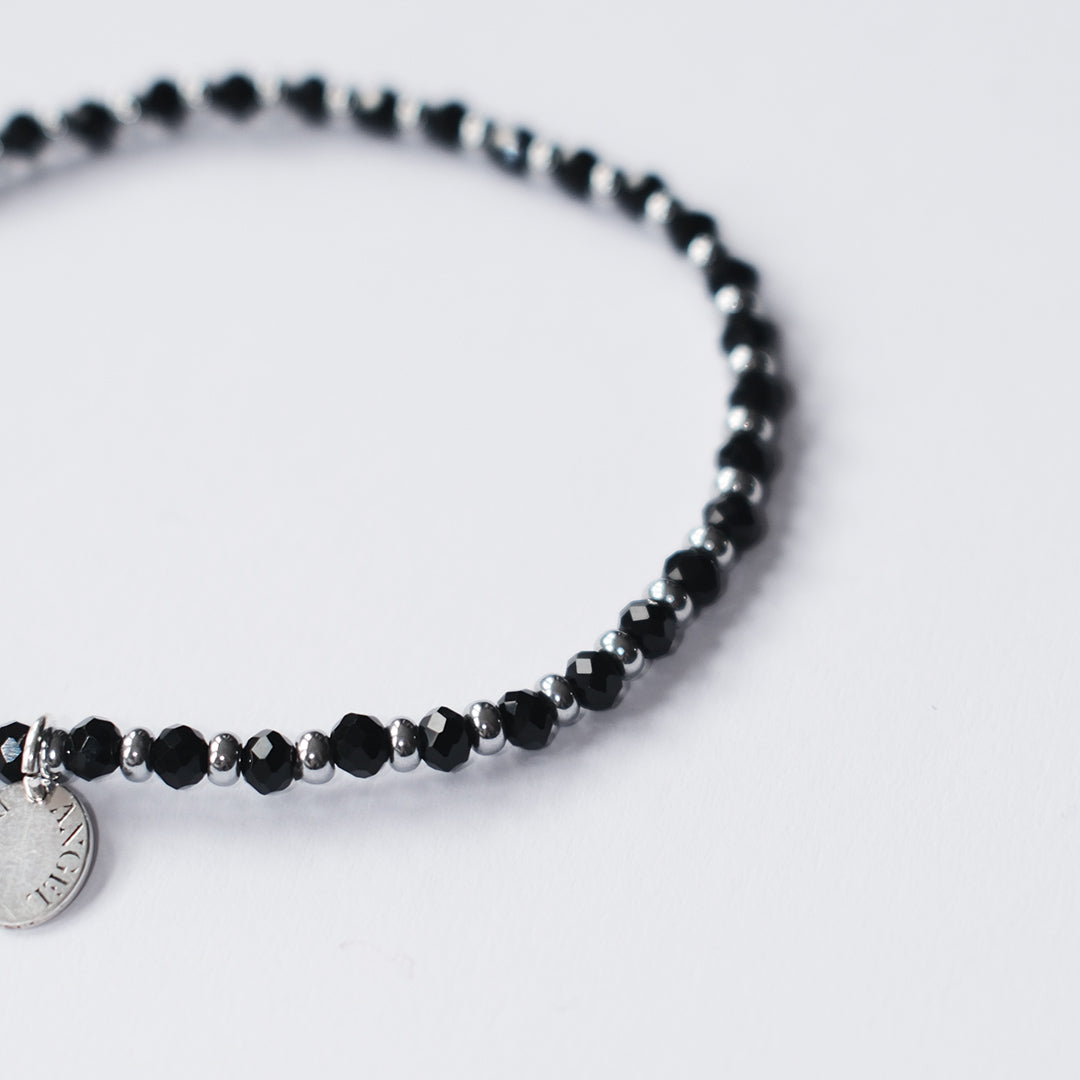 Eclipse Stretch Bracelet - Black & Silver