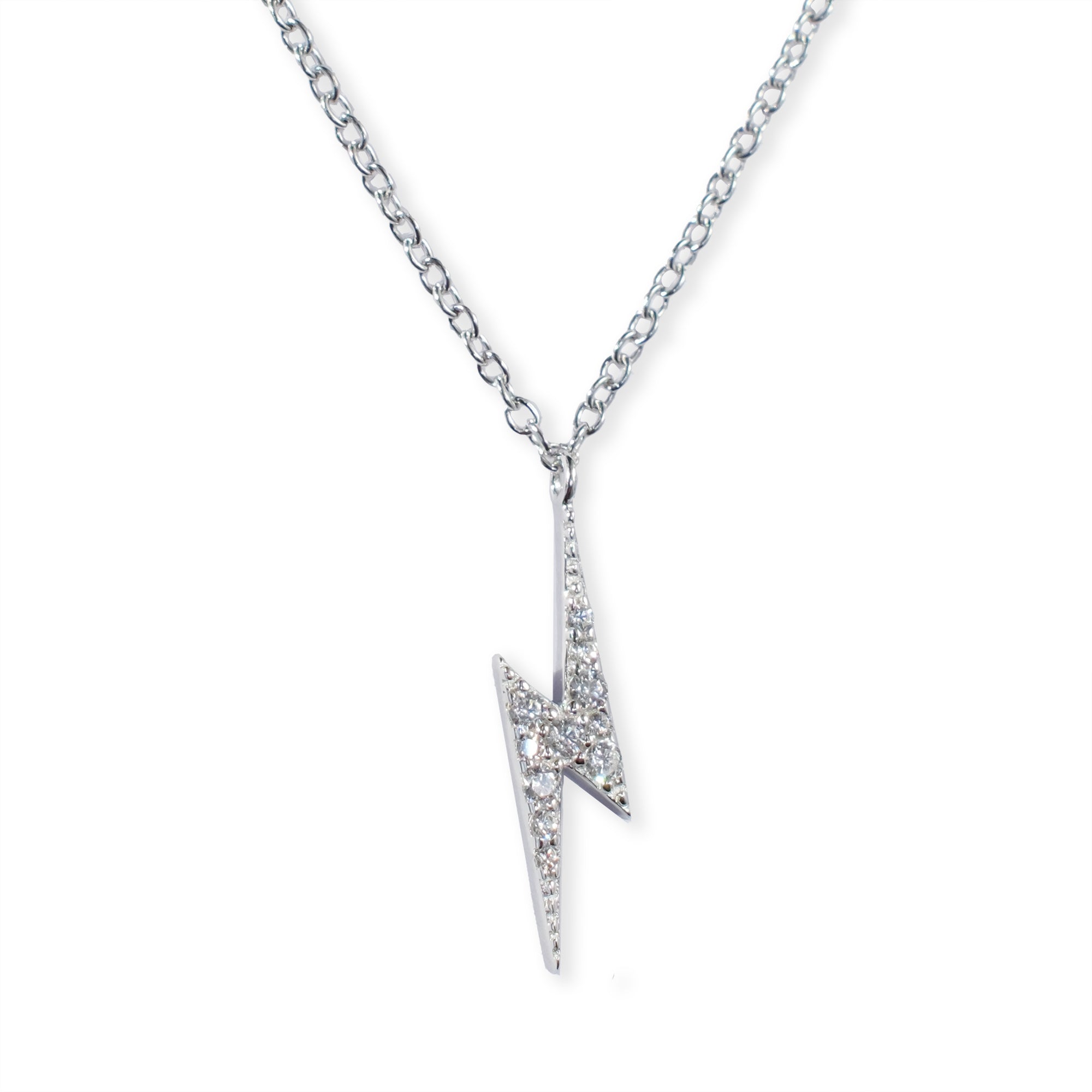 Tiny Diamanté Lightning Bolt necklace