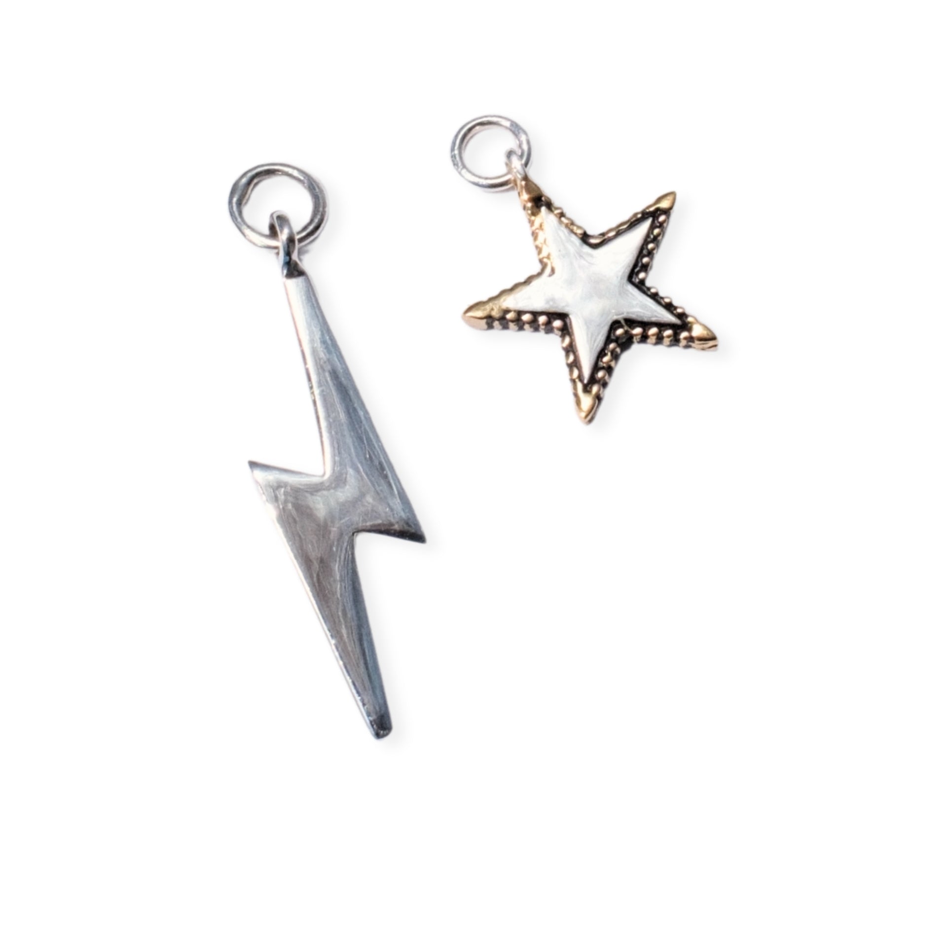 Large Hoop Charm set - Bowie silver & gold
