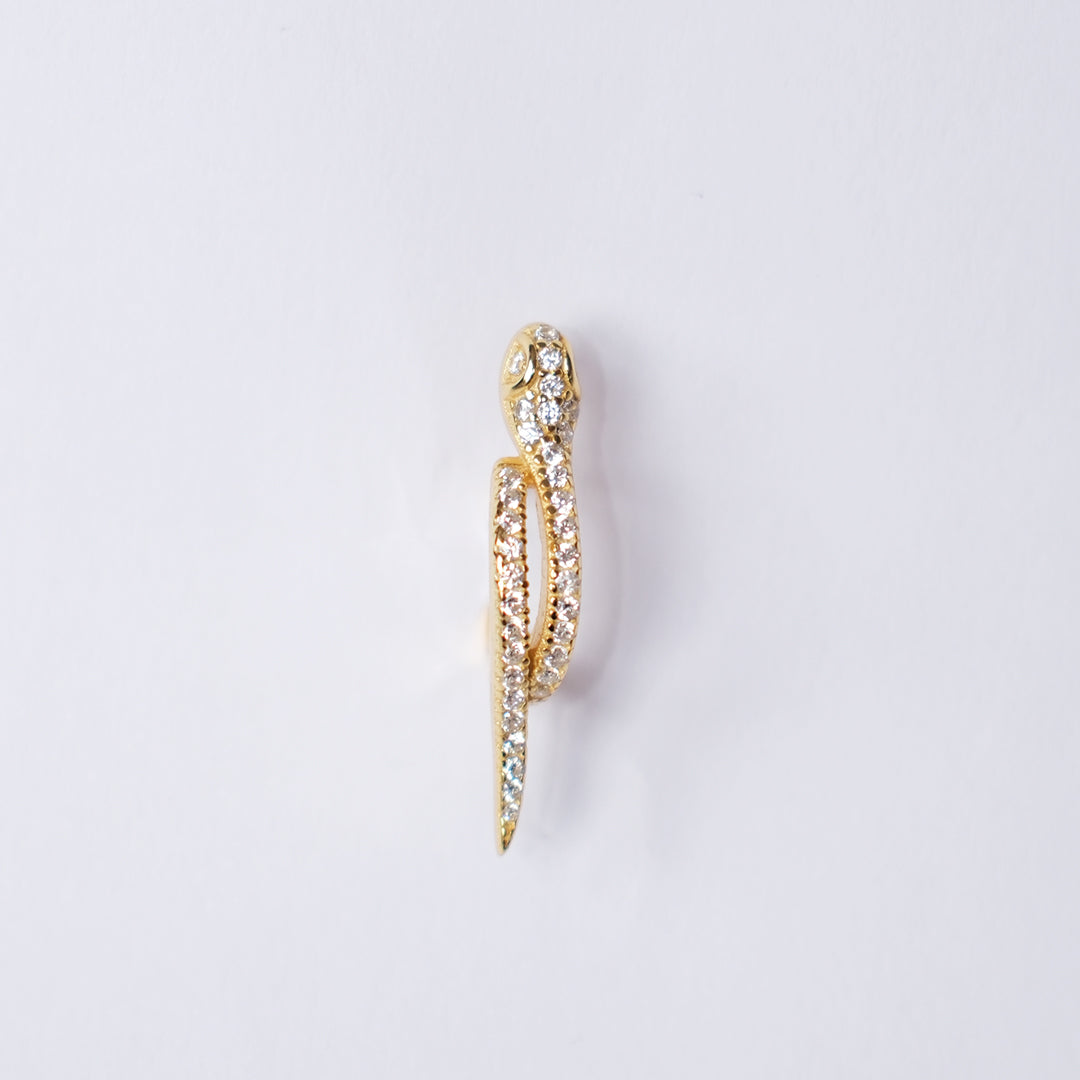 Snake Diamanté Huggie Gold