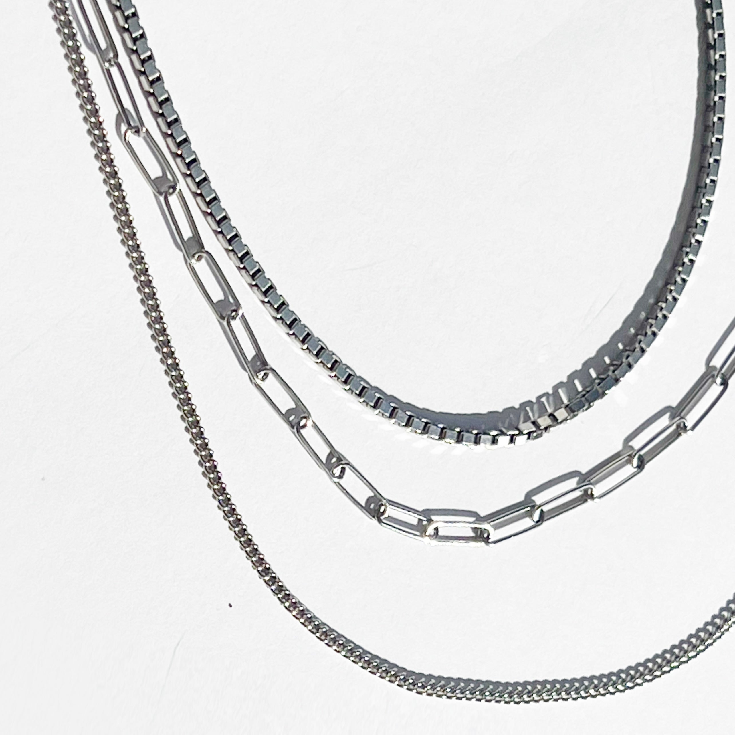 Multi Chain Silver Necklace