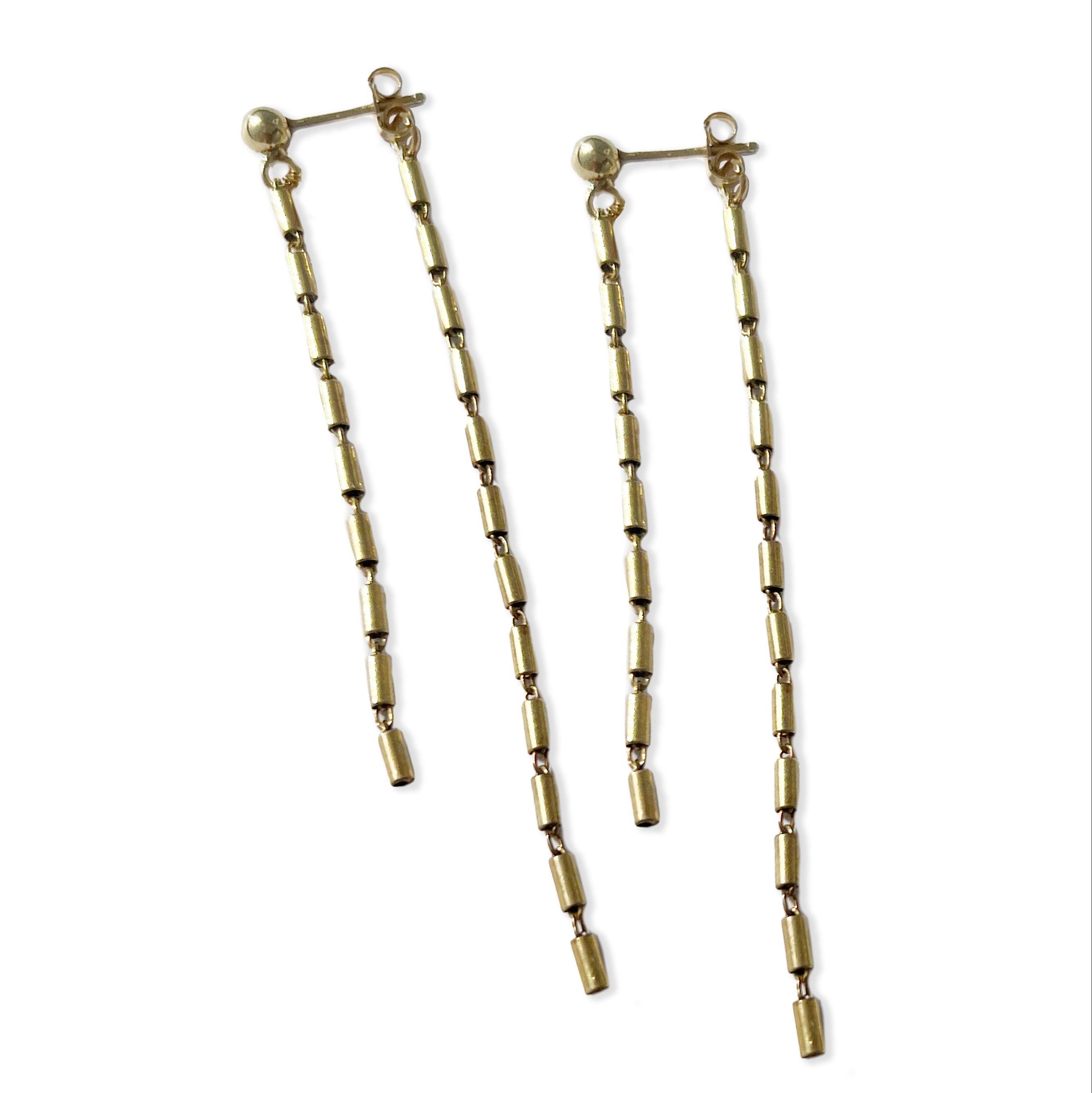 Gold Ball and Chain earrings