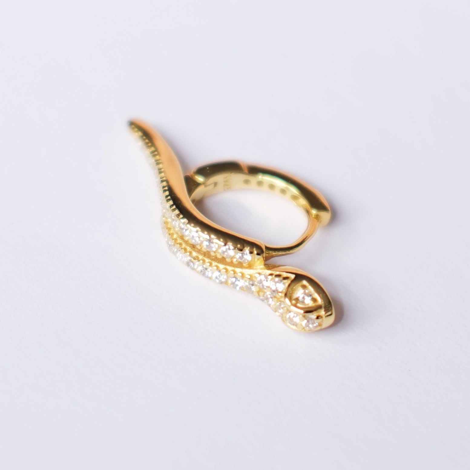 Snake Diamanté Huggie Gold