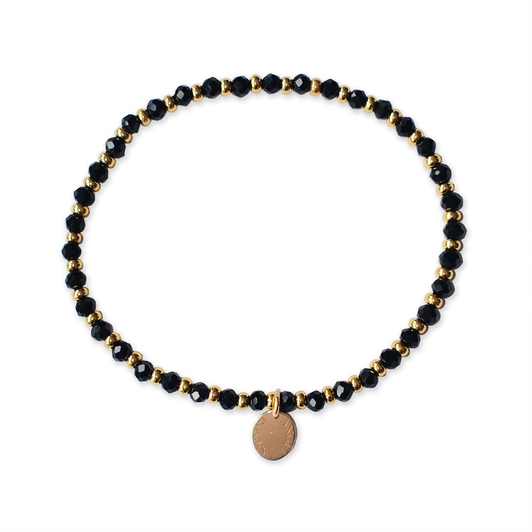 Eclipse Stretch Bracelet - Black & Gold