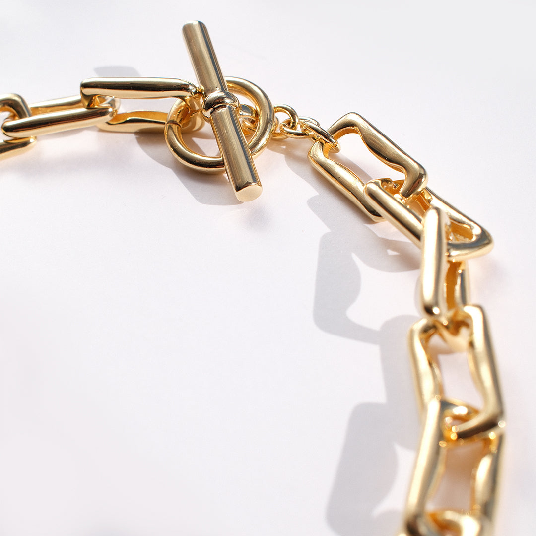 Gothic Chain Link Necklace Gold