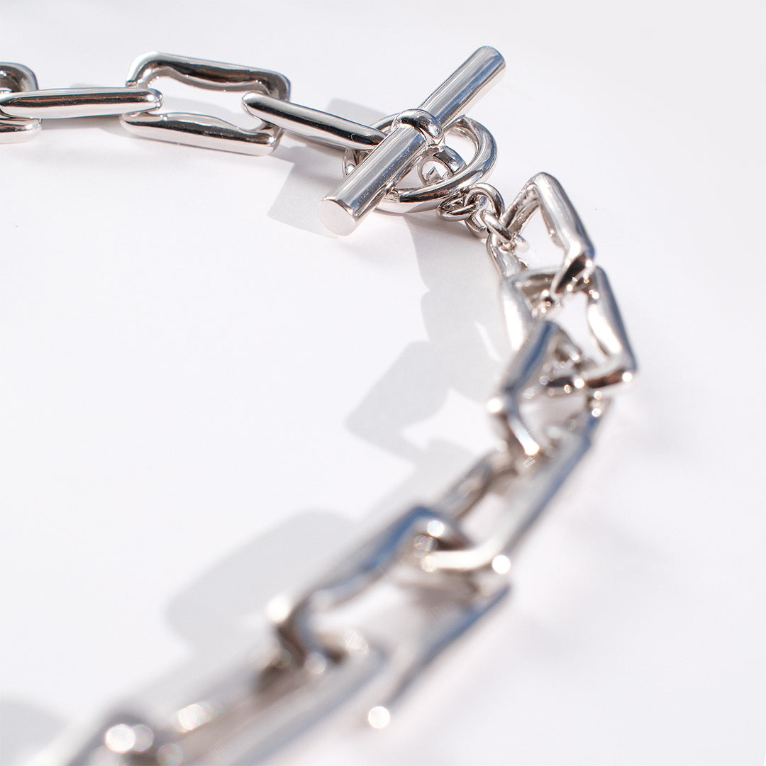 Gothic Chain Link Necklace Silver