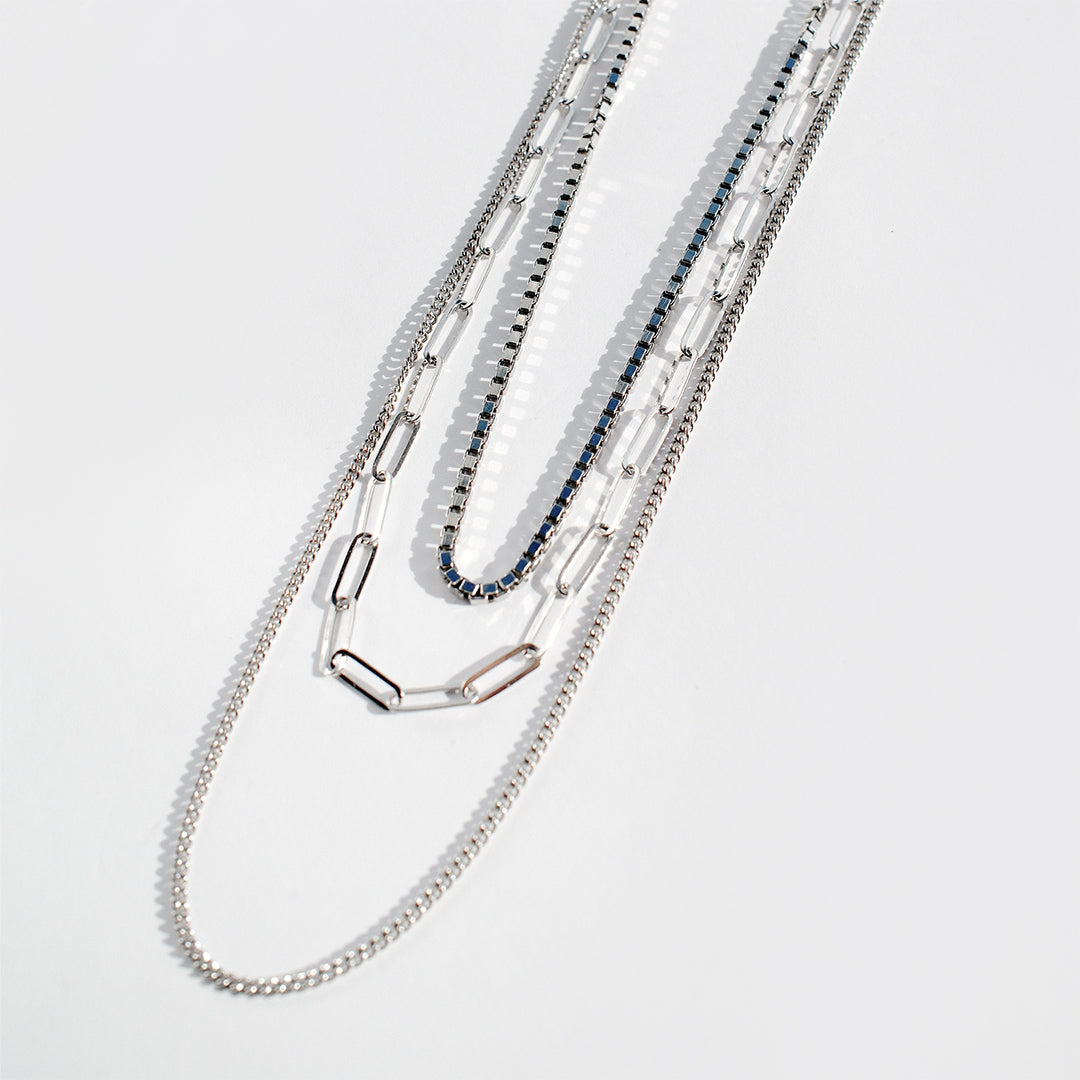 Multi Chain Silver Necklace