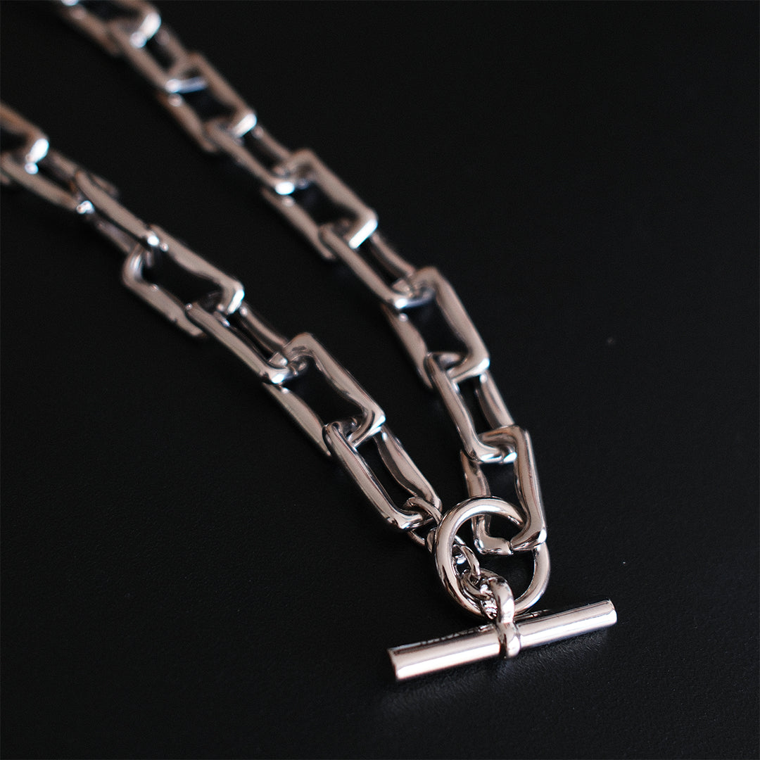 Gothic Chain Link Necklace Silver