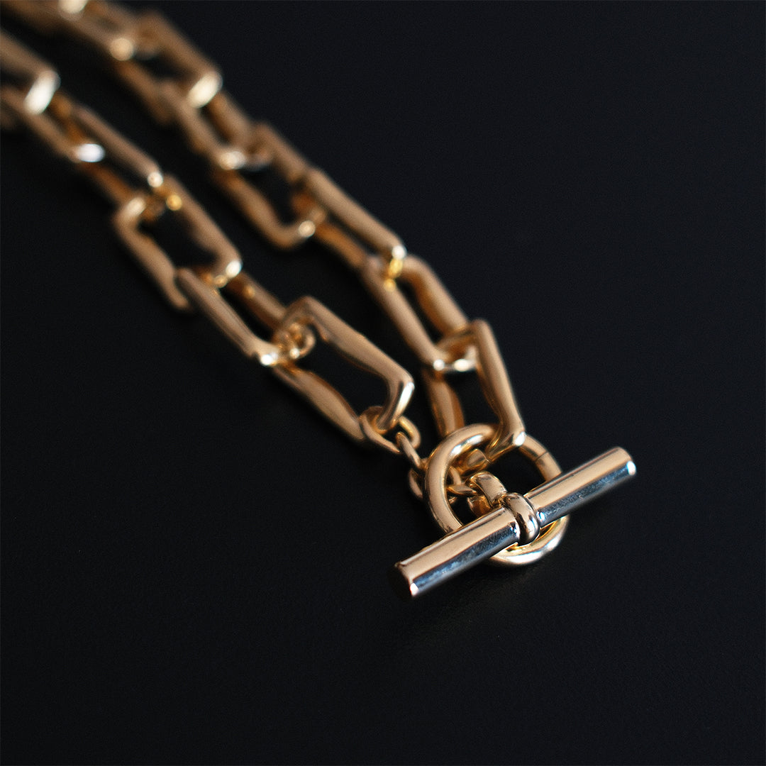 Gothic Chain Link Necklace Gold