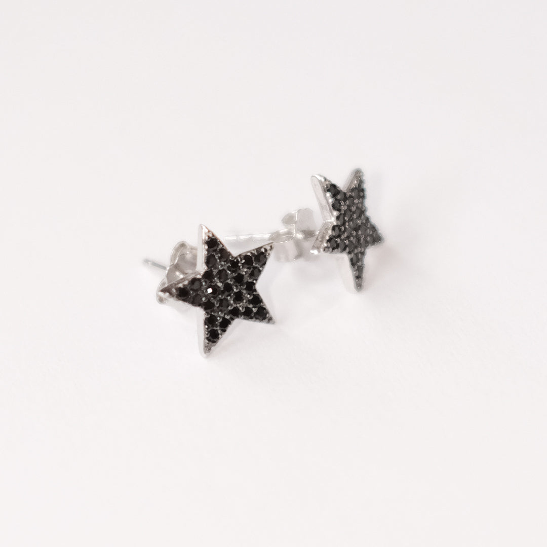 Black Diamanté Star studs