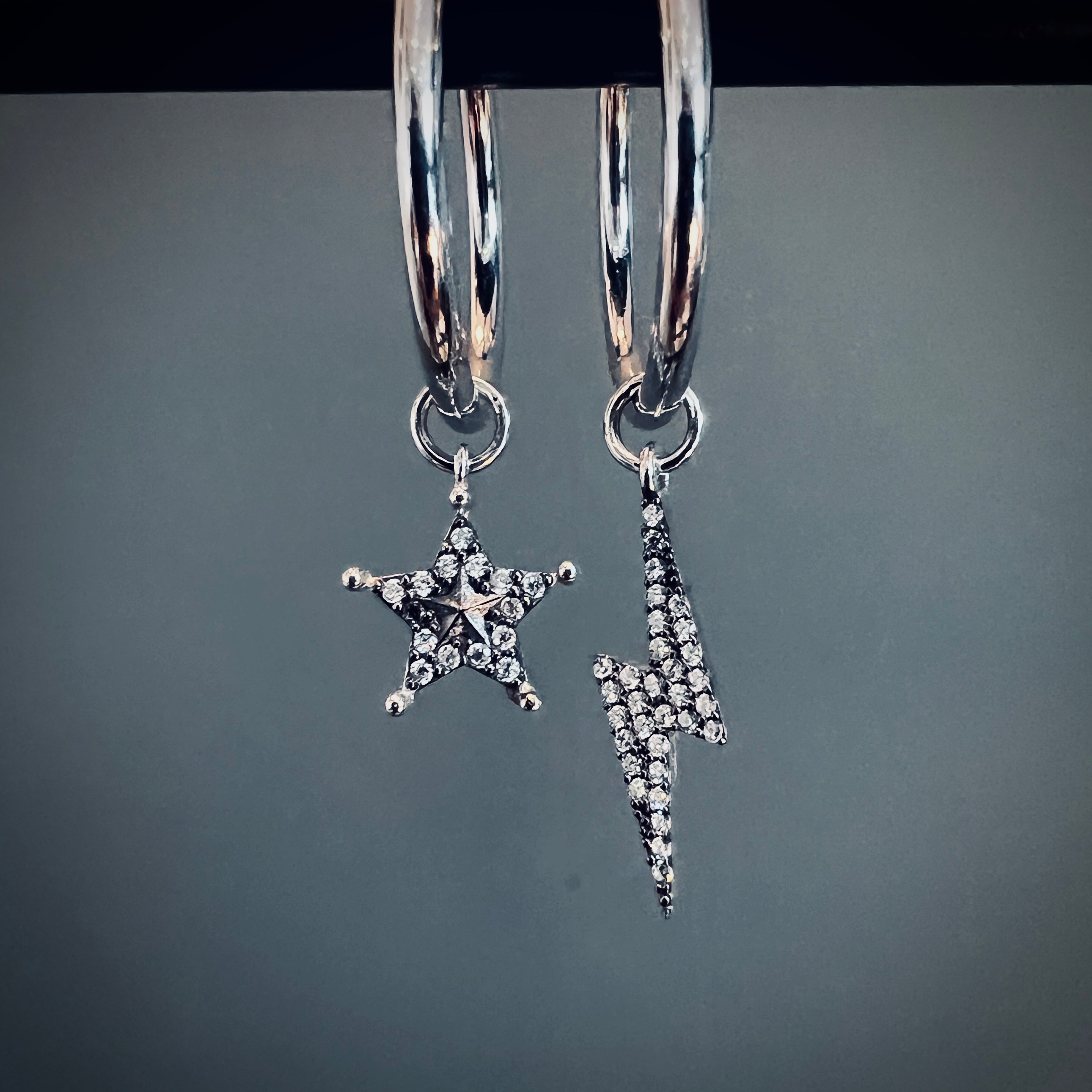 Small Hoops Silver - Starburst diamanté