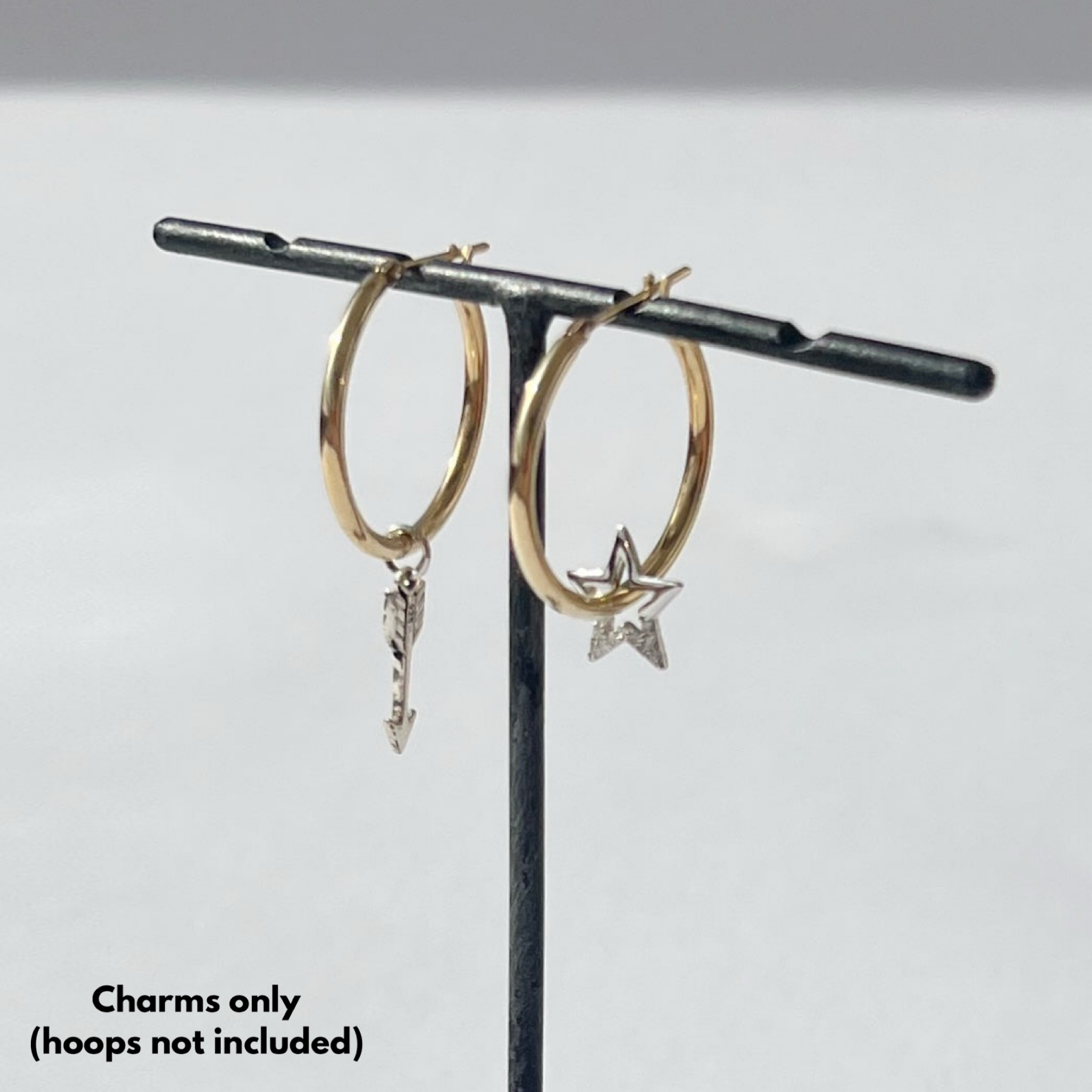 Small Hoop Charm set - Silver Star Struck