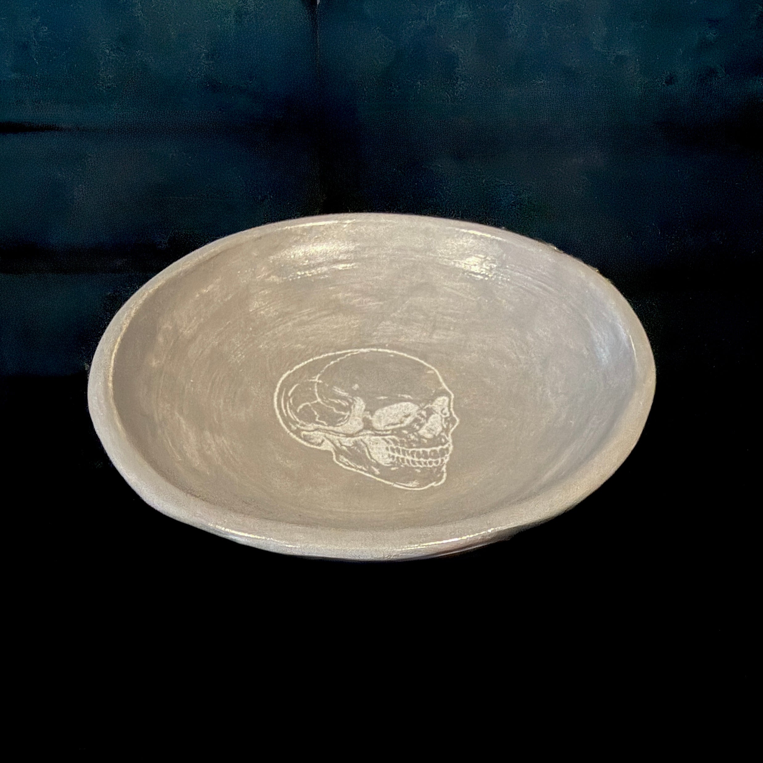 Small Skull Trinket dish - grey