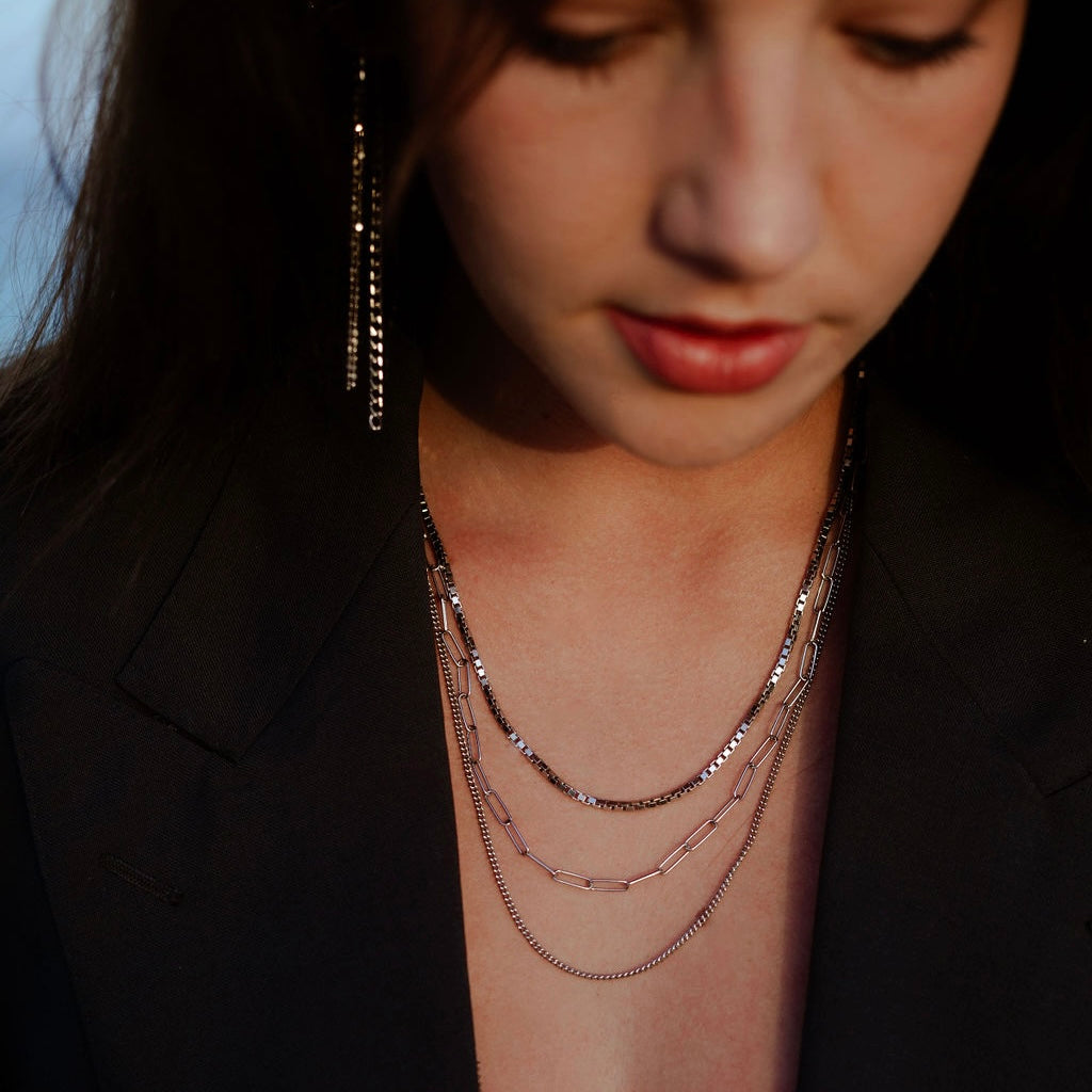 Multi Chain Silver Necklace