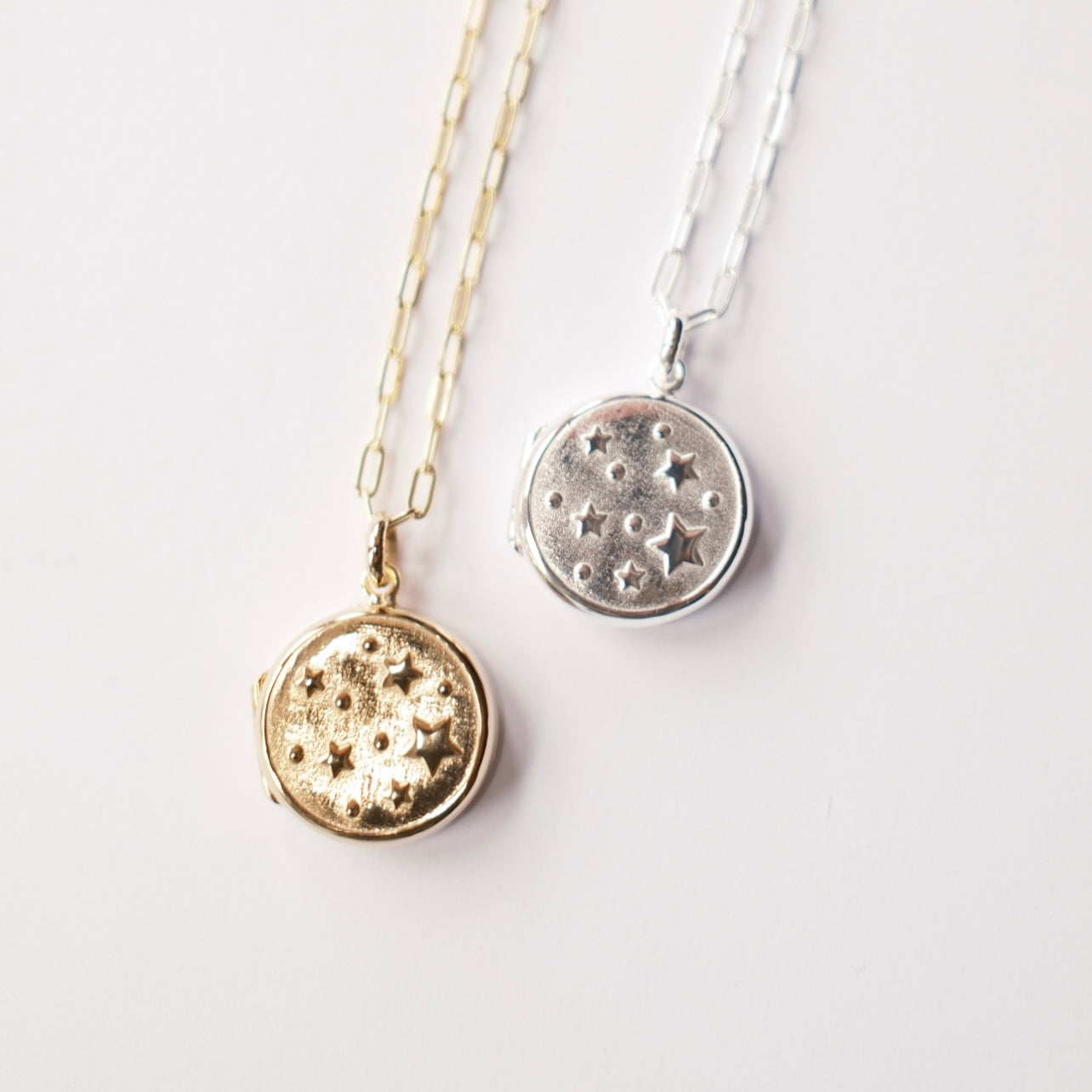 Starburst Locket necklace silver