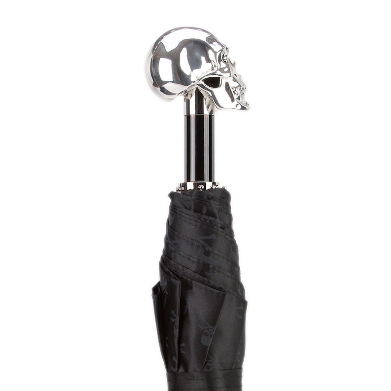 Silver Skull folding umbrella