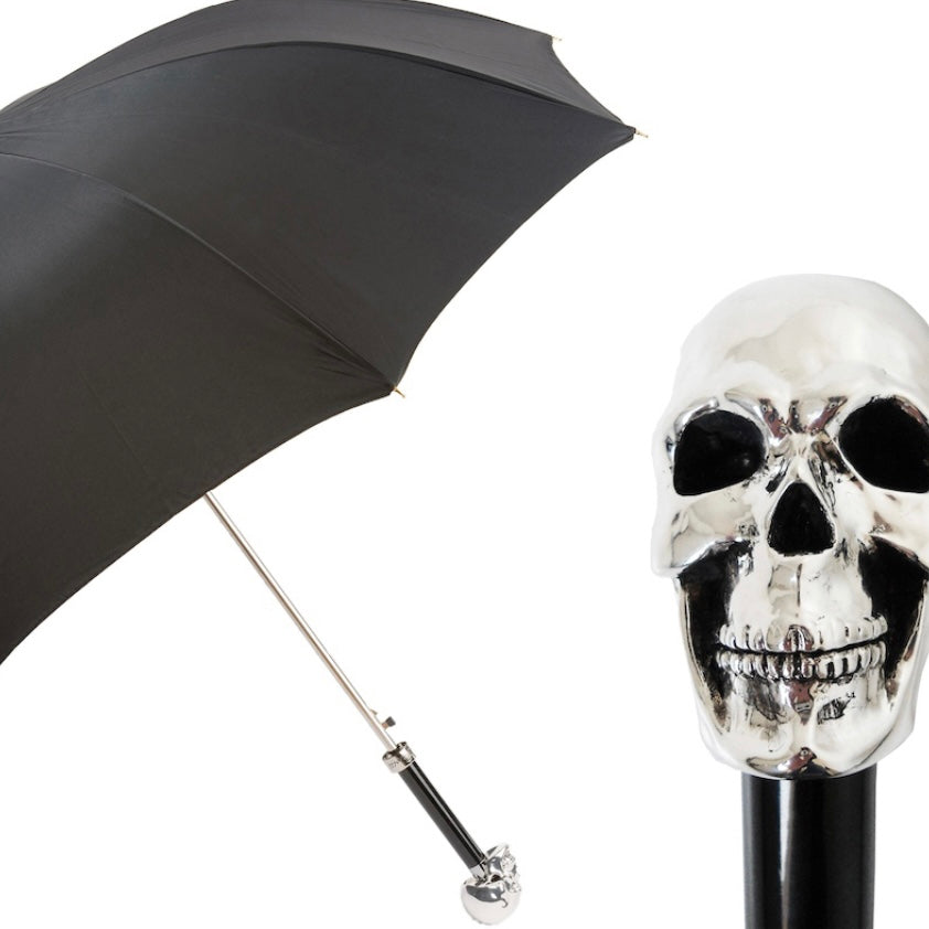 Silver Skull folding umbrella