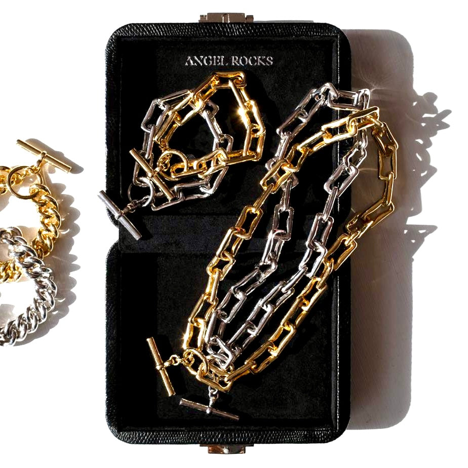 Gothic Chain Link Necklace Gold
