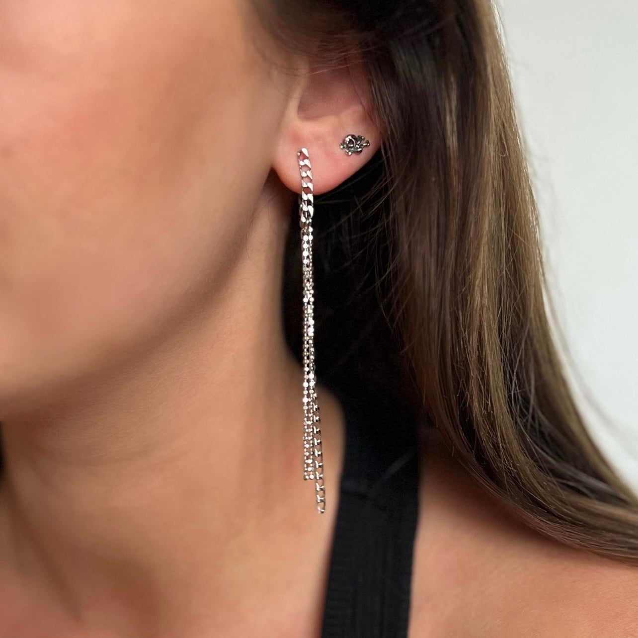Silver Multi Chain earrings