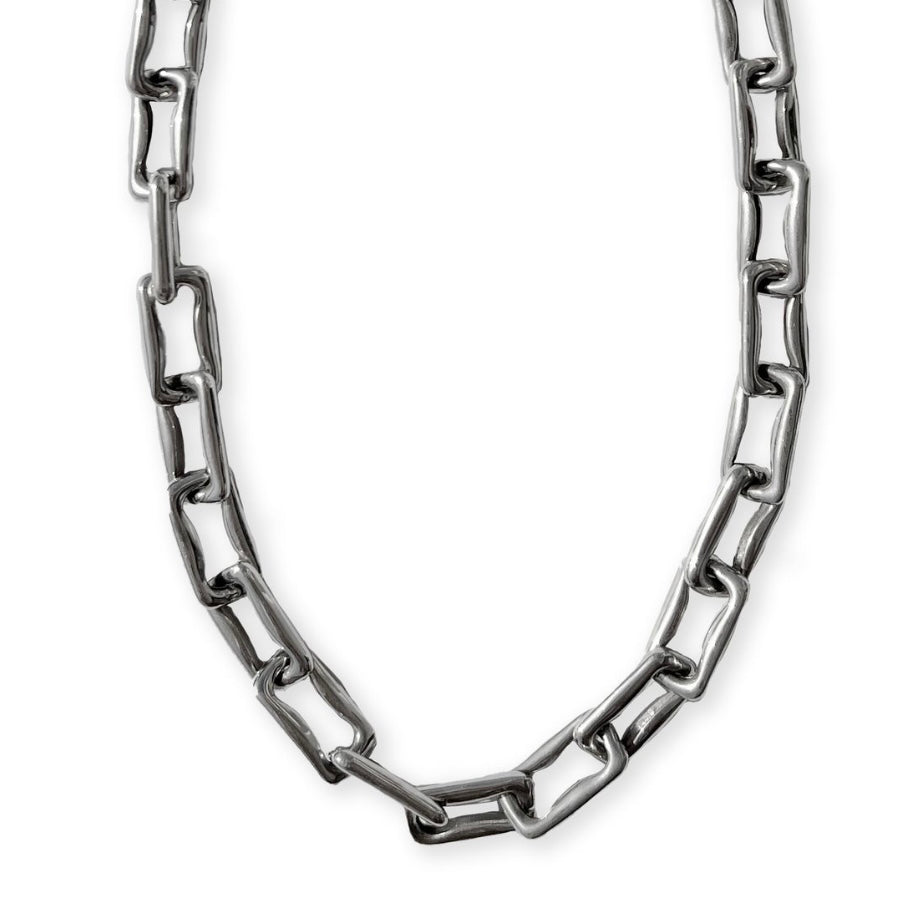 Gothic Chain Link Necklace Silver