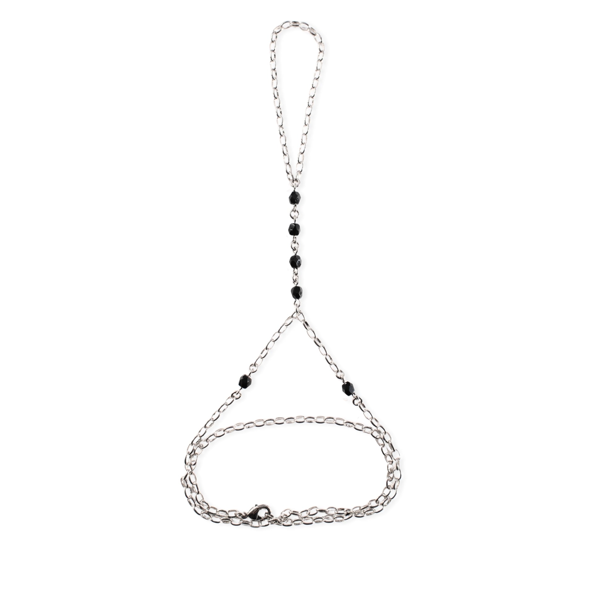 Onyx Hand Chain Bracelet