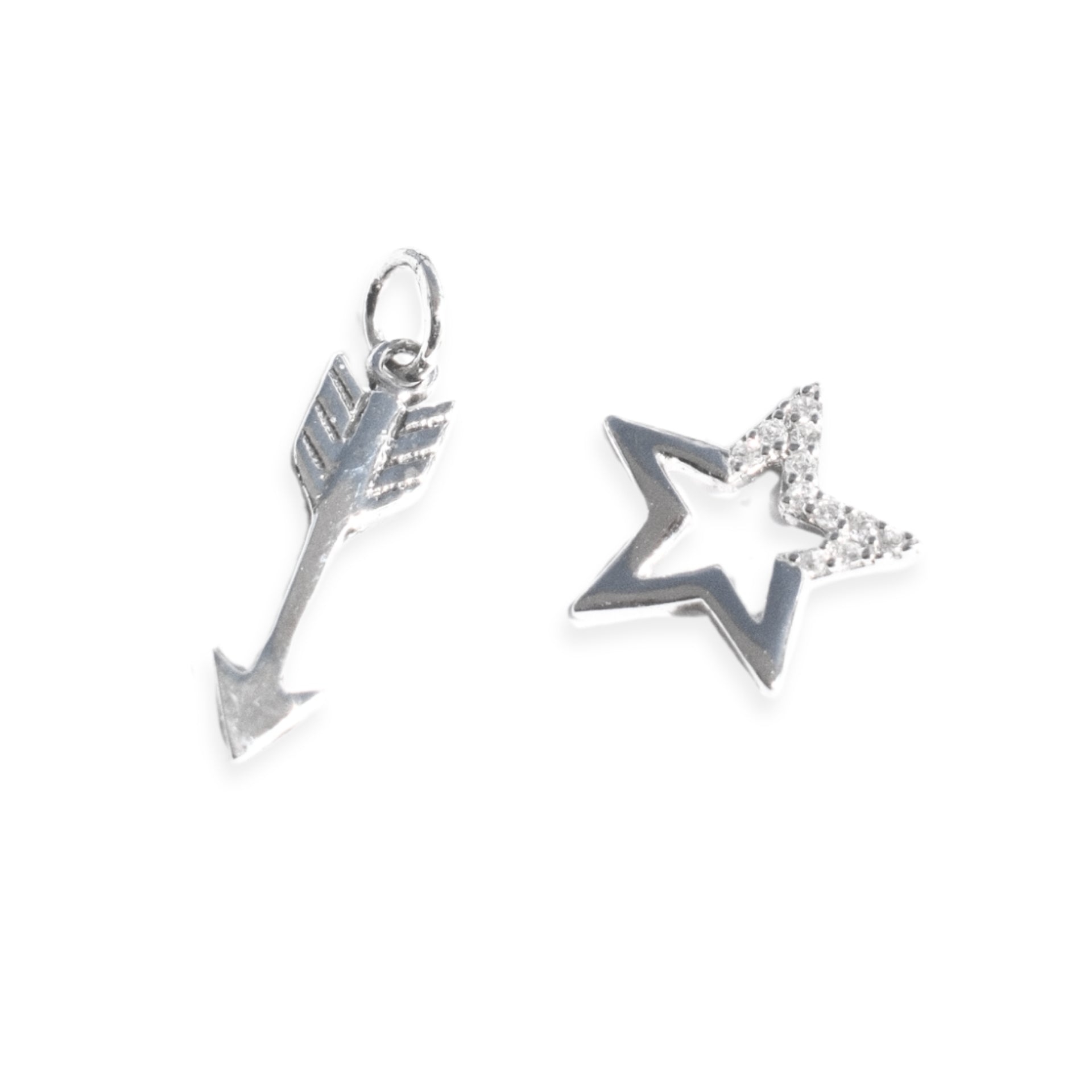 Small Hoop Charm set - Silver Star Struck