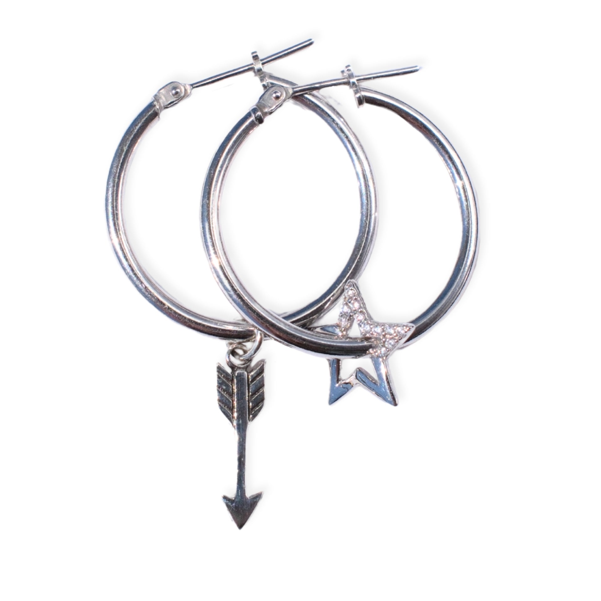 Small Hoops Silver - Star Struck silver charms