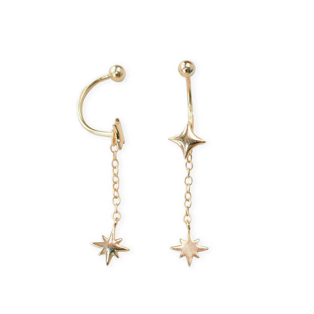 Gold Celestial Barbell earrings