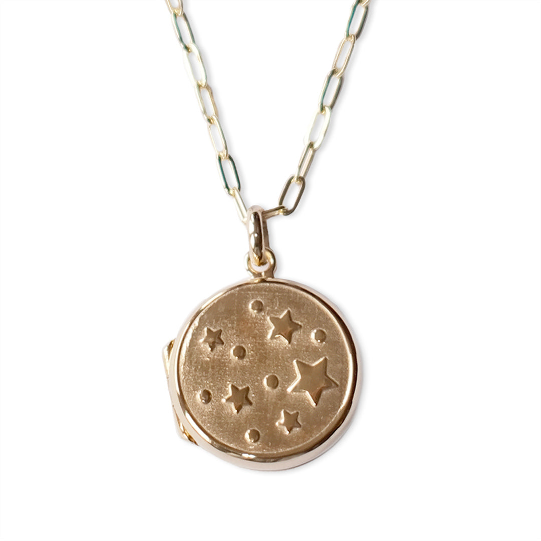 Starburst Locket necklace gold