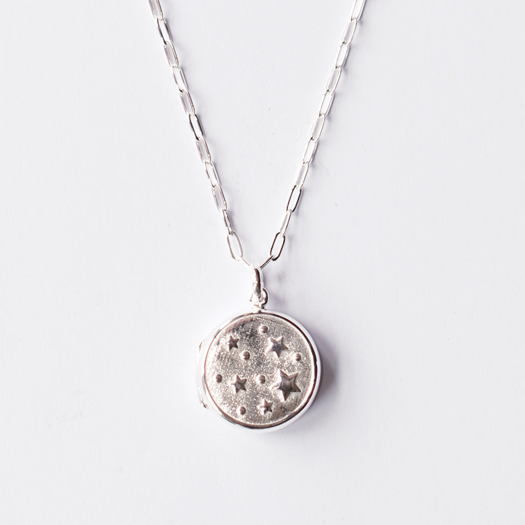 Starburst Locket necklace silver
