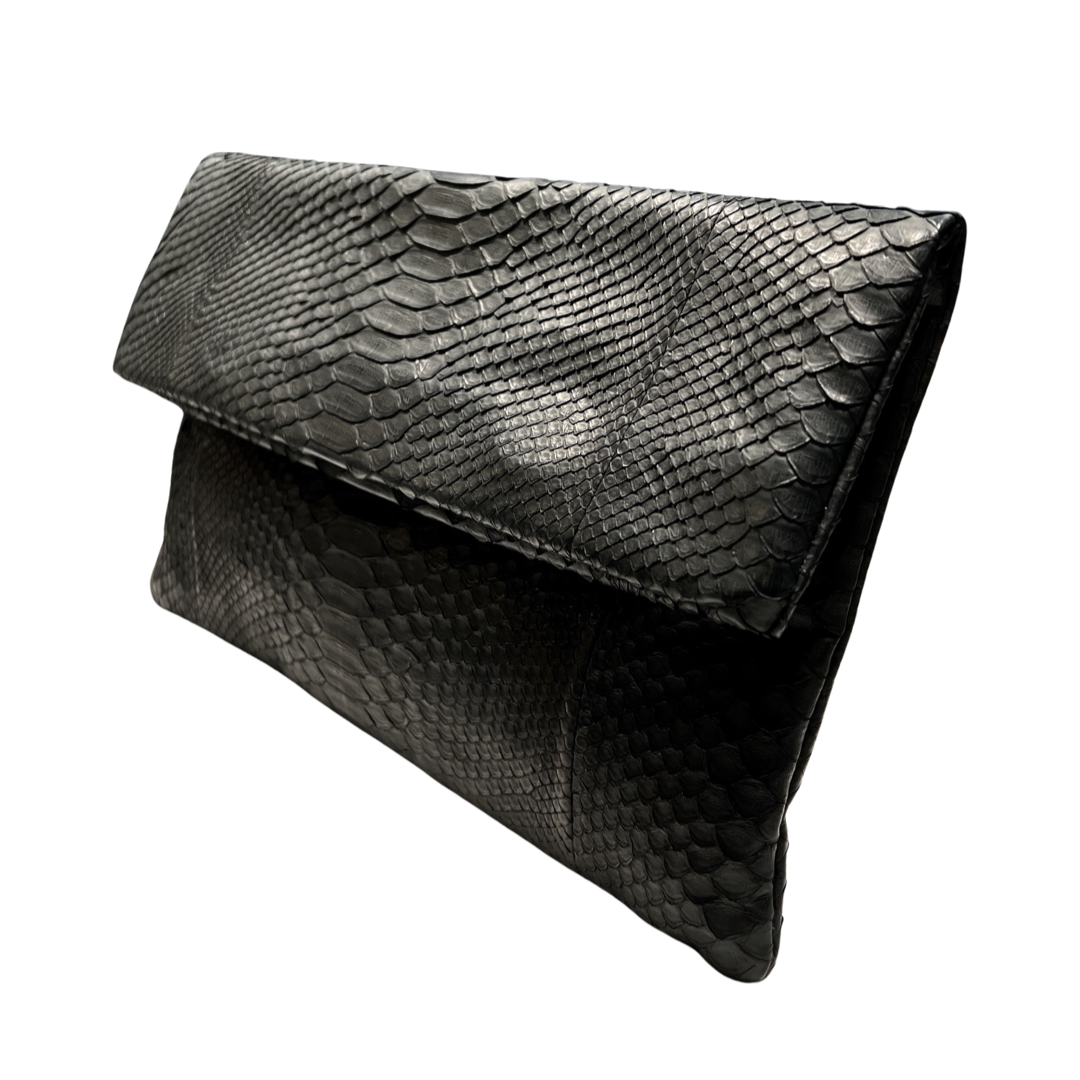 Fold-over Clutch Bag Black