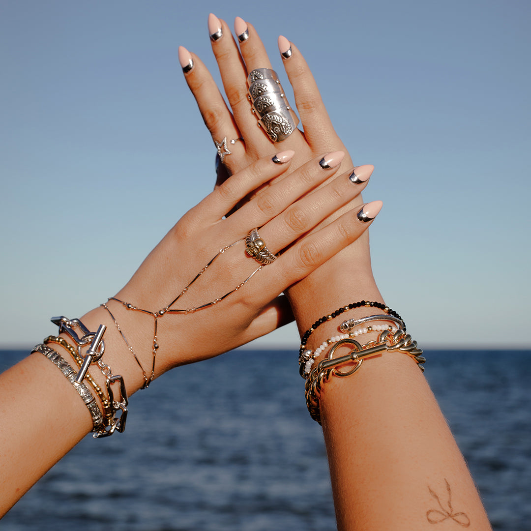Gothic Chain Link Bracelet Silver